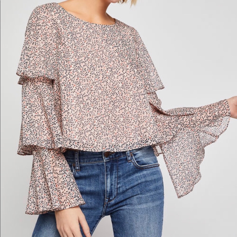 BCBGeneration Tiered Shimmer Top